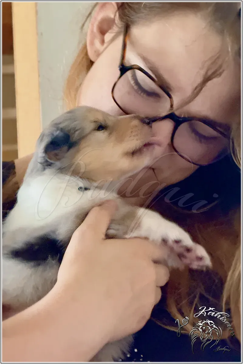 Léane et un bébé bleu